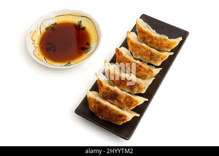 Gyoza, boulettes japonaises remplies de viande ou de légumes Banque D'Images