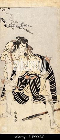 L'acteur Ichikawa Monnosuke II Katsukawa Shun'ei (Japon, 1762-1819). Japon, fin du 18th siècle. Imprimés; blocs de bois. Imprimé color block Banque D'Images