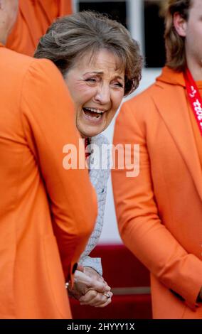 La Haye, Niederlande. 15th mars 2022. La princesse Margriet des pays-Bas au Palais Noordeinde de la Haye, le 15 mars 2022, recevra les médaillés des Jeux paralympiques d'hiver de 2022 crédit : Albert Nieboer/pays-Bas OUT/point de vue OUT/dpa/Alay Live News Banque D'Images