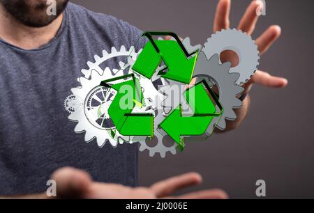 3D illustration de la technologie abstraite Eco manufacturer Banque D'Images