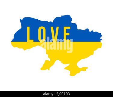 Amour Ukraine. Arrêtez la guerre en Ukraine. Ukraine affiche de guerre. Illustration vectorielle. Illustration de Vecteur