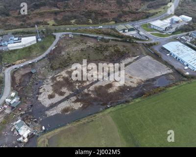 Cork, Irlande, 15th mars 2022. Le Yard d'Ellis sera rezoné pour le logement à Ballyvolane, Cork, Irlande. VEUILLEZ NE PAS AJOUTER MON NOM AUX CRÉDITS POUR CES PHOTOS, LE CAS ÉCHÉANT. Photo aérienne du site proposé pour le rezonage dans la région de Ballyvolane. Le conseil municipal de Cork doit voter ce soir pour savoir si le triage d'Ellis à Spring Lane doit être rezoné pour le logement comme prévu dans le programme d'hébergement des voyageurs pour 2019-2024. La remise en place a reçu de fortes objections de la part des résidents et de certains conseillers locaux depuis plusieurs années, citant que le site est dangereux pour le RE actuel Banque D'Images