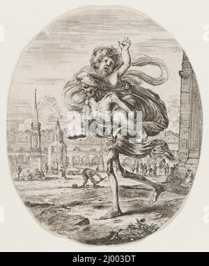 Enfant porteur de la mort. Stefano della Bella (Italie, Florence, 1610-1664). Italie, vers 1648. Tirages ; gravures. Gravure Banque D'Images