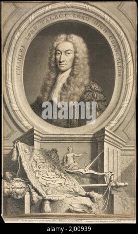 Charles Lord Talbot, Grand Chancelier. Jacob Houbraken (pays-Bas, Dordrecht, 1698-1780). Holland, 1739, publié en 1740. Gravures; gravures. Gravure Banque D'Images