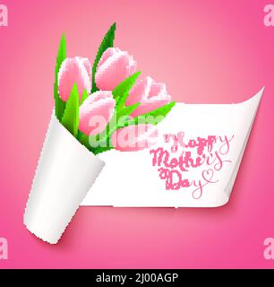 Happy Mothers Day, calligraphie faite à la main, illustration vectorielle. Affiche typographique pour la fête des mères. Illustration de Vecteur