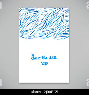 Superbe modèle de carte avec motif ondulé, illustration vectorielle Illustration de Vecteur