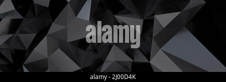 Formes géométriques modernes en métal noir bas toile de fond poly Banque D'Images