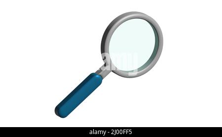 Loupe, icône de recherche illustration du symbole. 3d rendu. Icône Rechercher. Illustration de Vecteur