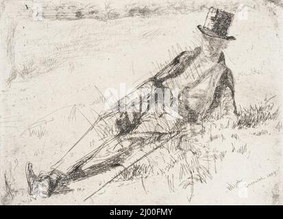 Retraité de Greenwich. James Abbott McNeill Whistler (États-Unis, 1834-1903). États-Unis, 1859. Tirages ; gravures. Gravure et point sec, avec annulation point sec Banque D'Images