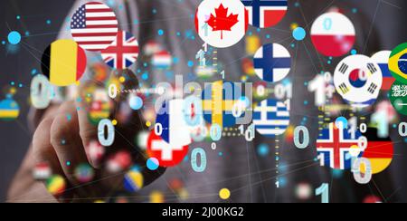 Illustration numérique du drapeau international en 3D Banque D'Images