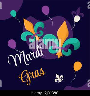 Modèle Mardi gras coloré paire de symboles fleur de lis vecteur Illustration de Vecteur
