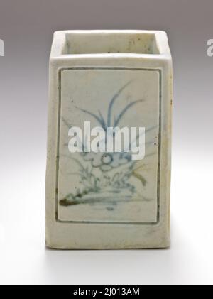 Porte-brosse carré bleu cobalt sous-brillant Banque D'Images