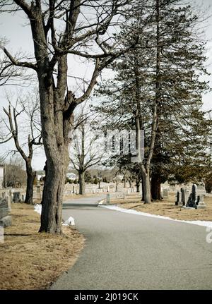 Cimetière historique d'Oak Grove à Fall River, Massachusetts Banque D'Images