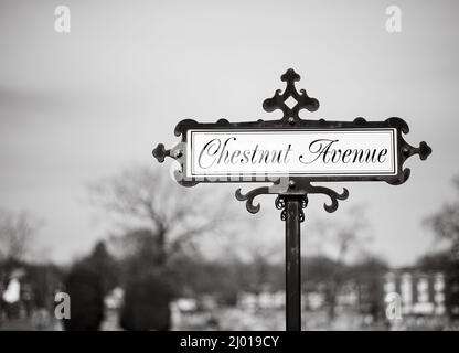 Cimetière historique d'Oak Grove à Fall River, Massachusetts Banque D'Images