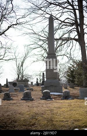 Cimetière historique d'Oak Grove à Fall River, Massachusetts Banque D'Images
