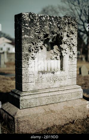 Cimetière historique d'Oak Grove à Fall River, Massachusetts Banque D'Images
