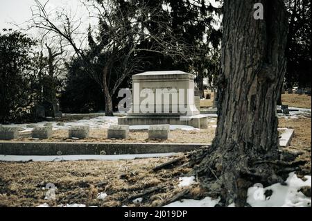 Cimetière historique d'Oak Grove à Fall River, Massachusetts Banque D'Images