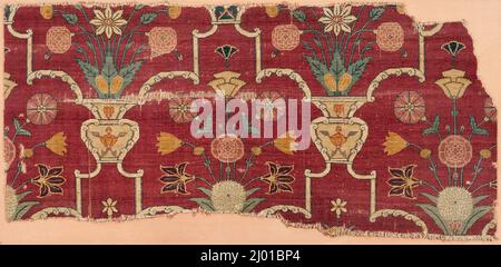 Fragment de moquette. Inde, Jaipur (?), vers 1650. Textiles; tapis. Velours de laine ; chaîne de coton ; trame de coton et de soie Banque D'Images