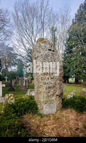 Memorial à l'explorateur africain Henry Morton Stanley à St Michael et à tous les chantiers navals d'Angels dans le village de Pirbright, près de Woking, Surrey, au sud-est de l'Angleterre Banque D'Images