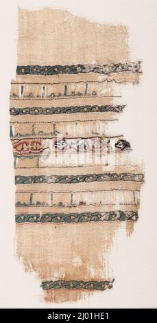 Fragment de textile inscrit (Tiraz). Égypte, islamique ; Fatimide, 11th siècle. Textiles; tiraz. Tissage de la tapisserie de soie sur du linge de lit Uni Banque D'Images