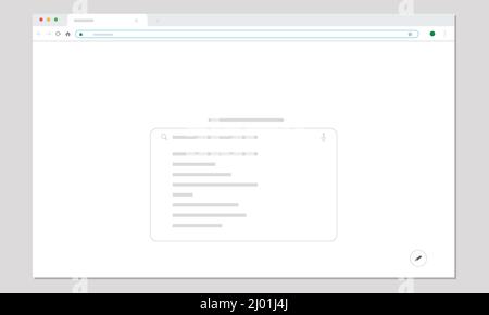 Conception de l'interface utilisateur plate du navigateur Web sur illustration du moteur de recherche en arrière-plan clair Illustration de Vecteur