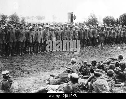 Capturé des soldats allemands à Messines en WW1 Banque D'Images