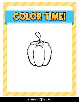 Modèle de feuilles de calcul avec temps de couleur ! illustration de texte Illustration de Vecteur