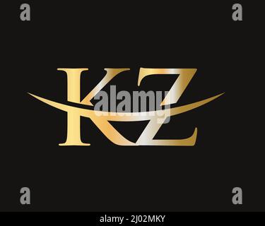 Original Monogram lettre KZ logo Design Vector. Modèle de conception de logo KZ Illustration de Vecteur