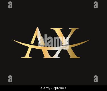 Original Monogram lettre AX logo Design Vector. Modèle de conception de logo AX Illustration de Vecteur