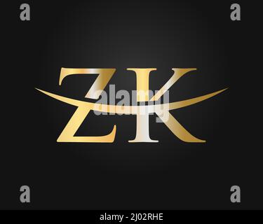 Original monogramme lettre ZK logo Design Vector. Modèle de logo ZK Illustration de Vecteur