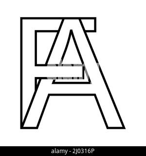 Logo, fa af icon nft, fa interlaced lettres f a Illustration de Vecteur