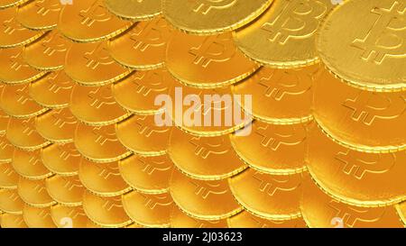 fond d'écran bitcoin or texture d'arrière-plan 3d rendu d'illustration Banque D'Images