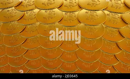 fond d'écran bitcoin or texture d'arrière-plan 3d rendu d'illustration Banque D'Images
