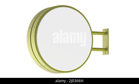 modèle de signal du logo du panneau d'affichage jaune texture acier 3d rendu de l'illustration Banque D'Images