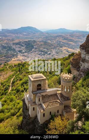 Pepoli tour, Erice, Trapani, Sicile, Italie, Europe Banque D'Images