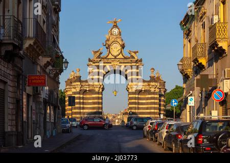 Porta Garibaldi, Catane, Sicile, Italie, Europe Banque D'Images