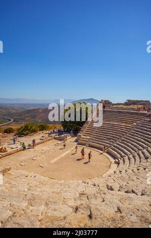 Zone archéologique de Segesta, Calatafimi, Trapani, Sicile, Italie, Europe Banque D'Images