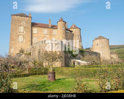 Château de Berze (Forteresse de Berze) la plus grande forteresse du sud de la Bourgogne, Berze-le-Chatel, Saône-et-Loire, Bourgogne, France Banque D'Images