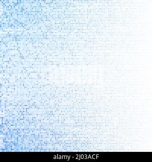 Arrière-plan technologique abstrait avec motif à pois de forme ronde aléatoire et texturée en bleu et vert. Banque D'Images