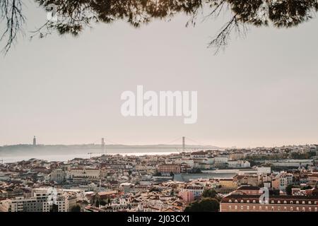 Vue depuis Miradouro da Graça, Lisbonne Banque D'Images