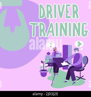 Texte montrant la formation des pilotes inspiration. La photo conceptuelle prépare un nouveau pilote pour obtenir une licence de pilote s est partenaires partageant de nouvelles idées pour les compétences Banque D'Images