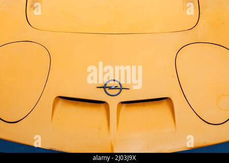 Strasbourg, France - 21 mars 2015 : vue en hauteur de l'Opel Expireste GT inspirée de la Corvette de Chevrolet Banque D'Images