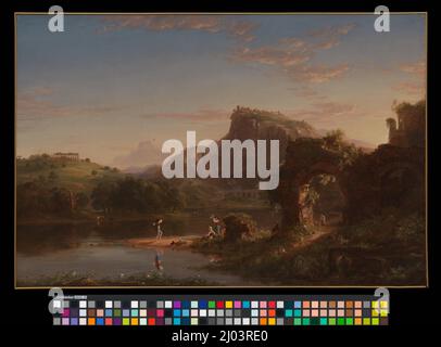 L'Allegro. Thomas Cole (Angleterre, Lancashire, Bolton-le-Moor, États-Unis actifs, 1801-1848). États-Unis, 1845. Peintures. Huile sur toile Banque D'Images