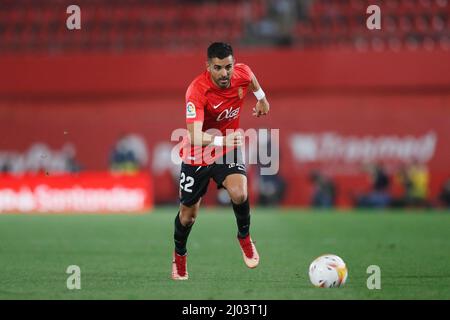 Palma de Majorque, Espagne. 14th mars 2022. Angel Rodriguez (Mallorca) football : Espagnol 'la Liga Santander' match entre RCD Mallorca 0-3 Real Madrid CF à la visite de Mallorca Estadi à Palma de Majorque, Espagne . Crédit: Mutsu Kawamori/AFLO/Alay Live News Banque D'Images