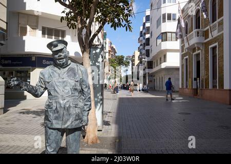 statue de heraclio niz mesa calle leon y castillo calle real rue commerçante principale arrecife lanzarote îles canaries espagne Banque D'Images