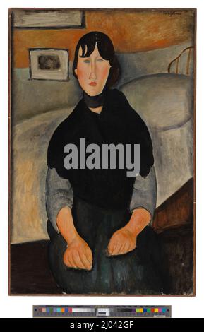 Jeune femme du peuple. Amedeo Modigliani (Italie, Livourne, 1884-1920). Italie, 1918. Peintures. Huile sur toile Banque D'Images