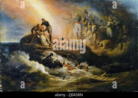 La tombe de Napoléon à Sainte-Hélène ou l'apothéose de Napoléon, peinture à l'huile sur toile par Horace Vernet, 1821 Banque D'Images
