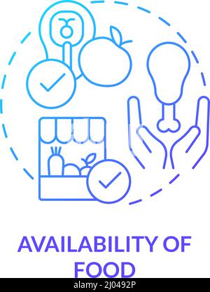 Disponibilité de l'icône de concept de gradient bleu alimentaire Illustration de Vecteur