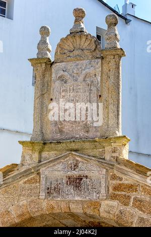 Fuente de Alvaro Cunqueiro o fonte Vella en Mondoñedo, Lugo Banque D'Images