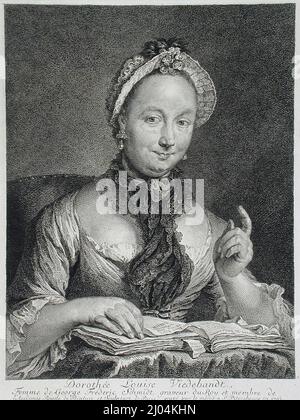Dorothée Louise Viedebandt Schmidt, épouse de l'artiste. Georg Friedrich Schmidt (Allemagne, Berlin, 1712-1775). Allemagne, 1761. Tirages ; intaglio. Gravure et gravure Banque D'Images